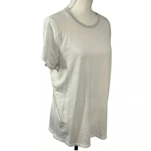 Torrid size 0 Super Soft Slub Jersey white tee with silver collar EUC - Picture 2 of 8